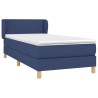 Sommier à lattes de lit avec matelas Bleu 100x200 cm Tissu 