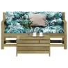 Salon de jardin 3 pcs avec coussins bois de pin imprégné 