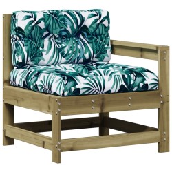 Salon de jardin 3 pcs avec coussins bois de pin imprégné 