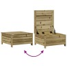 Salon de jardin 3 pcs avec coussins bois de pin imprégné 