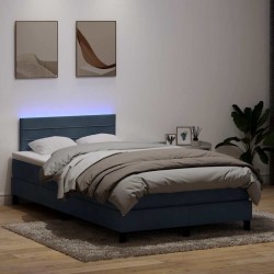 Sommier à lattes de lit et matelas gris foncé 120x210cm velours 