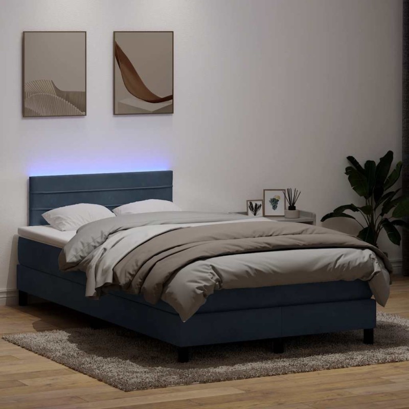 Sommier à lattes de lit et matelas gris foncé 120x210cm velours 