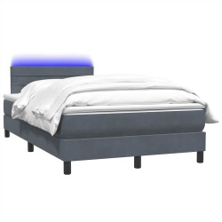 Sommier à lattes de lit et matelas gris foncé 120x210cm velours 