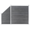 Ensemble de clôture WPC 1 Carré + 1 Incliné 273x186 cm Gris 