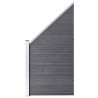 Ensemble de clôture WPC 1 Carré + 1 Incliné 273x186 cm Gris 
