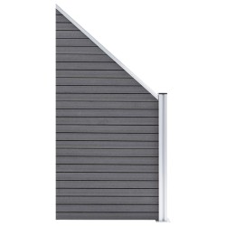 Ensemble de clôture WPC 1 Carré + 1 Incliné 273x186 cm Gris 