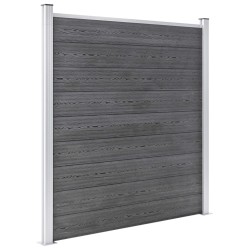 Ensemble de clôture WPC 1 Carré + 1 Incliné 273x186 cm Gris 