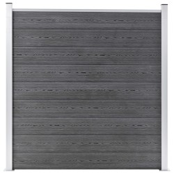 Ensemble de clôture WPC 1 Carré + 1 Incliné 273x186 cm Gris 