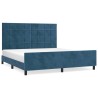 Cadre de lit sans matelas bleu foncé velours 