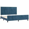 Cadre de lit sans matelas bleu foncé velours 