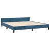 Cadre de lit sans matelas bleu foncé velours 