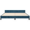 Cadre de lit sans matelas bleu foncé velours 