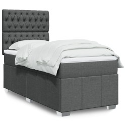 Sommier à lattes de lit avec matelas Gris foncé 80x200 cm Tissu 