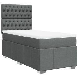 Sommier à lattes de lit avec matelas Gris foncé 80x200 cm Tissu 