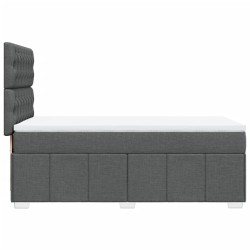 Sommier à lattes de lit avec matelas Gris foncé 80x200 cm Tissu 