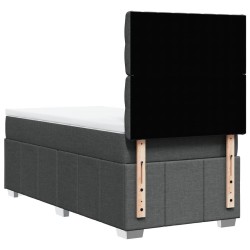 Sommier à lattes de lit avec matelas Gris foncé 80x200 cm Tissu 