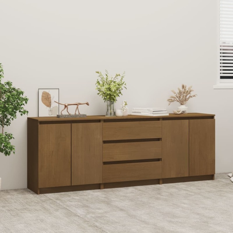 Armoire d'appoint Marron miel 180x36x65 cm Bois de pin massif Armoire d'appoint Marron miel 180x36x65 cm Bois de pin massif