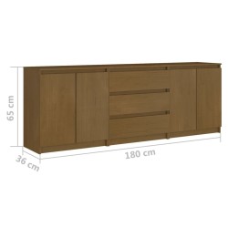 Armoire d'appoint Marron miel 180x36x65 cm Bois de pin massif 