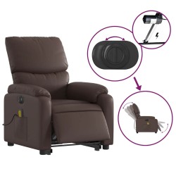 Fauteuil inclinable de massage électrique marron similicuir 