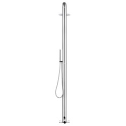 Douche de jardin avec base gris 230 cm Acier inoxydable 
