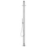 Douche de jardin avec base gris 230 cm Acier inoxydable 