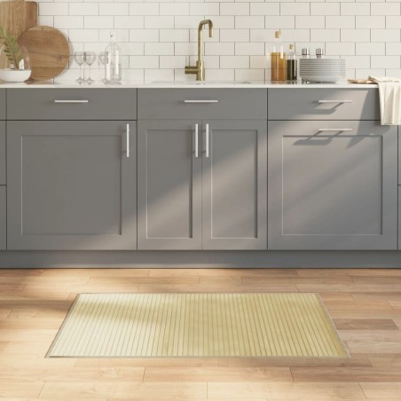 Tapis rectangulaire naturel clair 60x100 cm bambou 