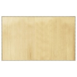 Tapis rectangulaire naturel clair 60x100 cm bambou 