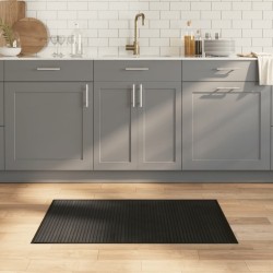 Tapis rectangulaire noir 60x100 cm bambou 