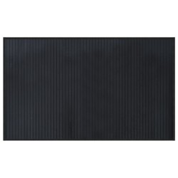 Tapis rectangulaire noir 60x100 cm bambou 