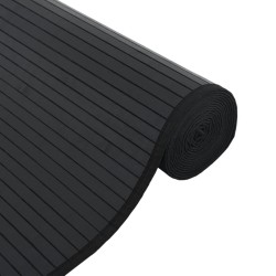 Tapis rectangulaire noir 60x100 cm bambou 