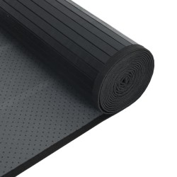 Tapis rectangulaire noir 60x100 cm bambou 