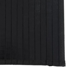 Tapis rectangulaire noir 60x100 cm bambou 