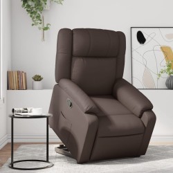 Fauteuil inclinable marron similicuir 