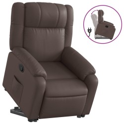 Fauteuil inclinable marron similicuir 