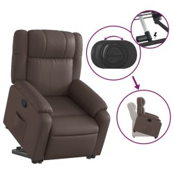 Fauteuil inclinable marron similicuir 