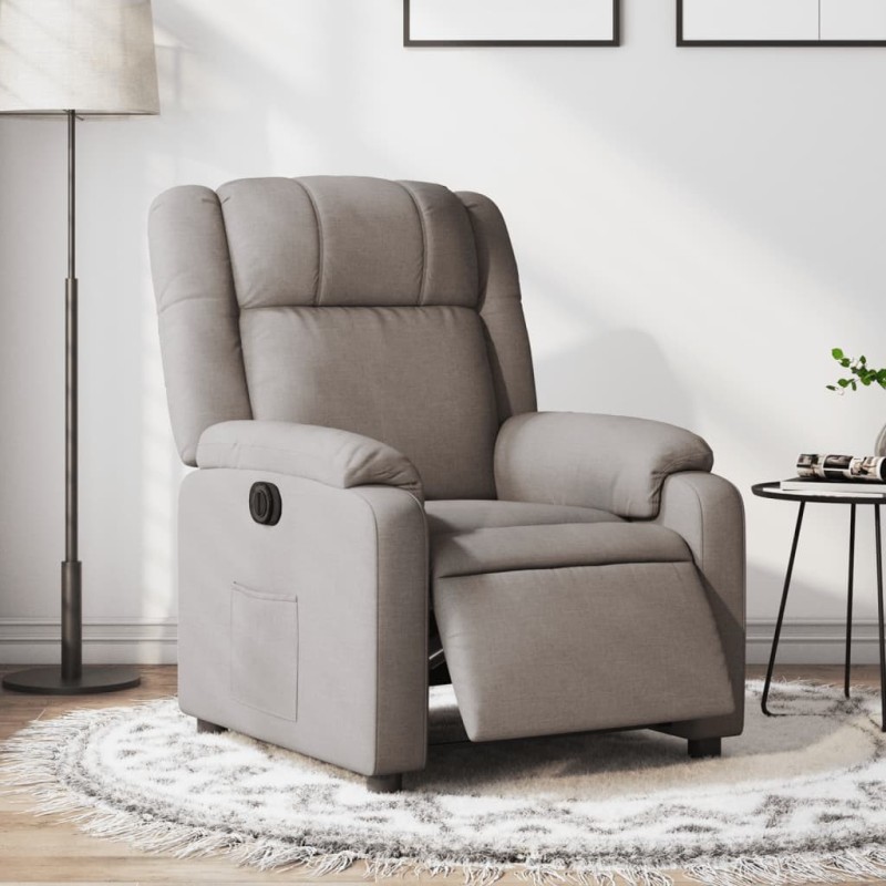 Fauteuil inclinable électrique Taupe Tissu 