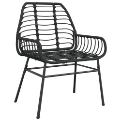 Ensemble à manger de jardin 5 pcs noir résine tressée verre 