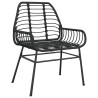 Ensemble à manger de jardin 5 pcs noir résine tressée verre 