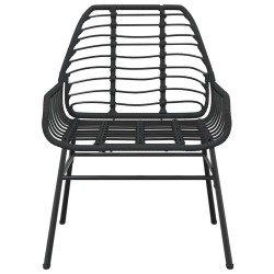 Ensemble à manger de jardin 5 pcs noir résine tressée verre 