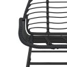 Ensemble à manger de jardin 5 pcs noir résine tressée verre 