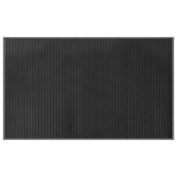 Tapis rectangulaire gris 60x100 cm bambou 