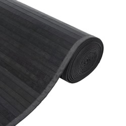 Tapis rectangulaire gris 60x100 cm bambou 