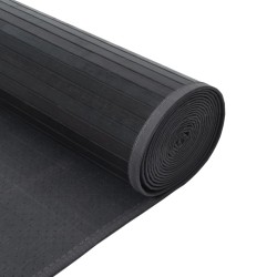 Tapis rectangulaire gris 60x100 cm bambou 