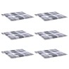 Coussins de chaise de jardin lot de 6 carreaux gris 40x40x3 cm 