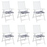 Coussins de chaise de jardin lot de 6 carreaux gris 40x40x3 cm 