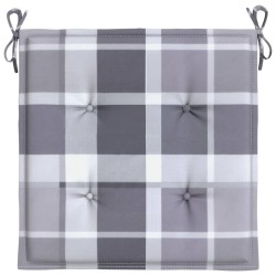 Coussins de chaise de jardin lot de 6 carreaux gris 40x40x3 cm 