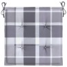 Coussins de chaise de jardin lot de 6 carreaux gris 40x40x3 cm 
