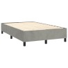 Sommier à lattes de lit et matelas gris clair 120x190cm velours 