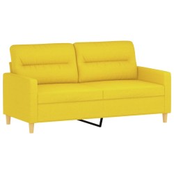Ensemble de canapés 3 pcs avec coussins Jaune clair Tissu 