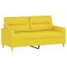 Ensemble de canapés 3 pcs avec coussins Jaune clair Tissu 